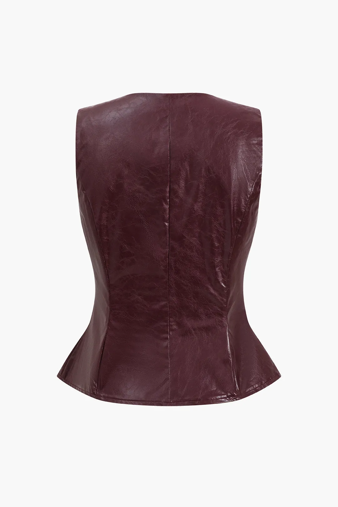 Metallisk knap faux læder shorts sæt sold by Micas product image thumbnail 3