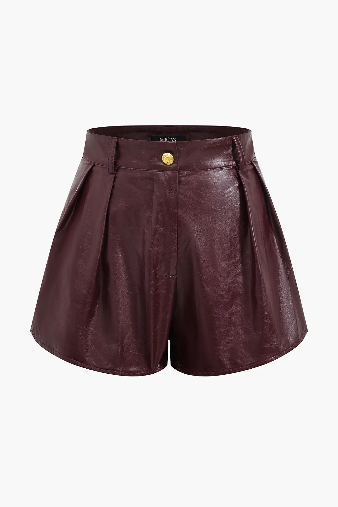 Metallisk knap faux læder shorts sæt sold by Micas product image thumbnail 4