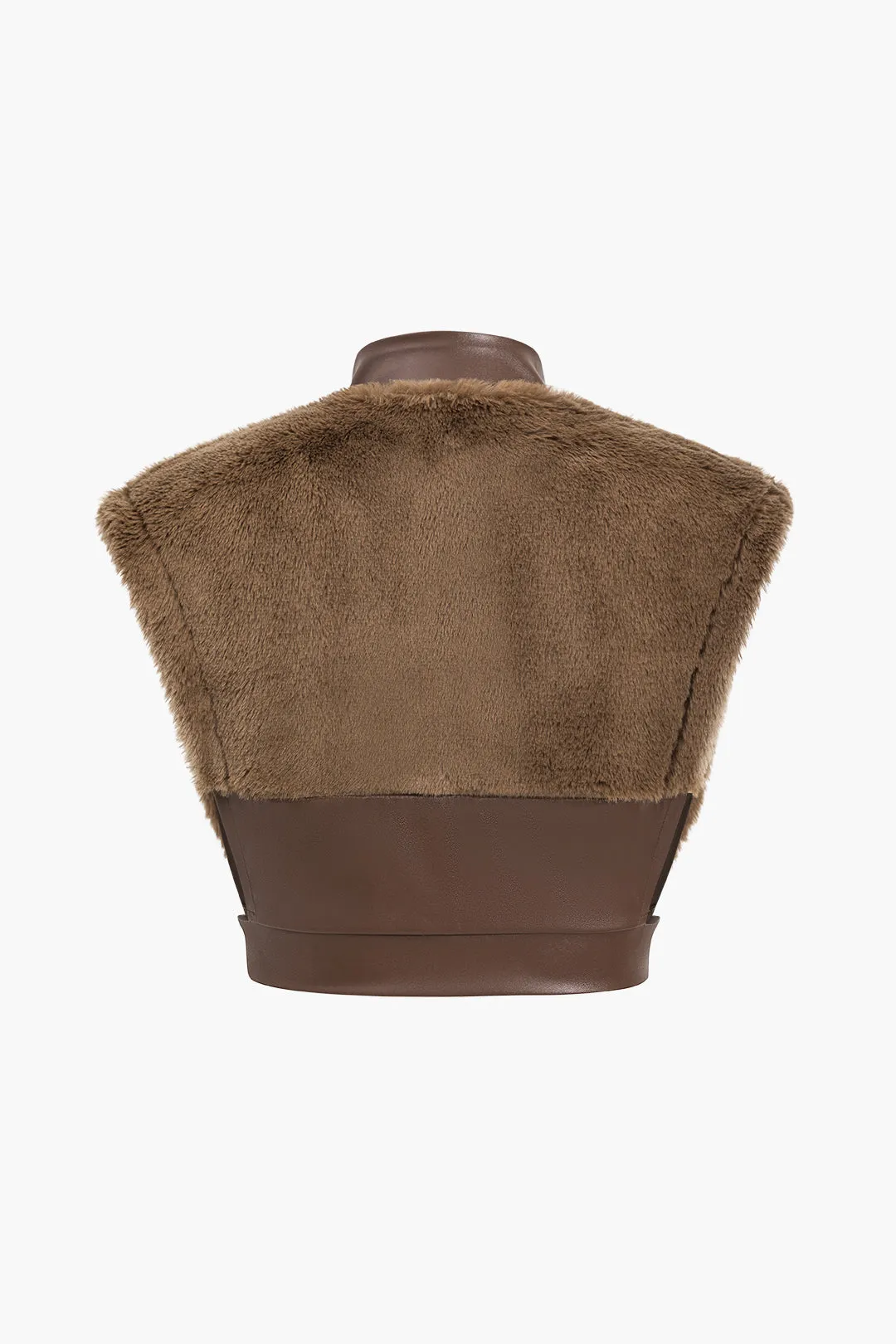 Faux læder patchwork pels nederdel sæt sold by Micas product image thumbnail 3