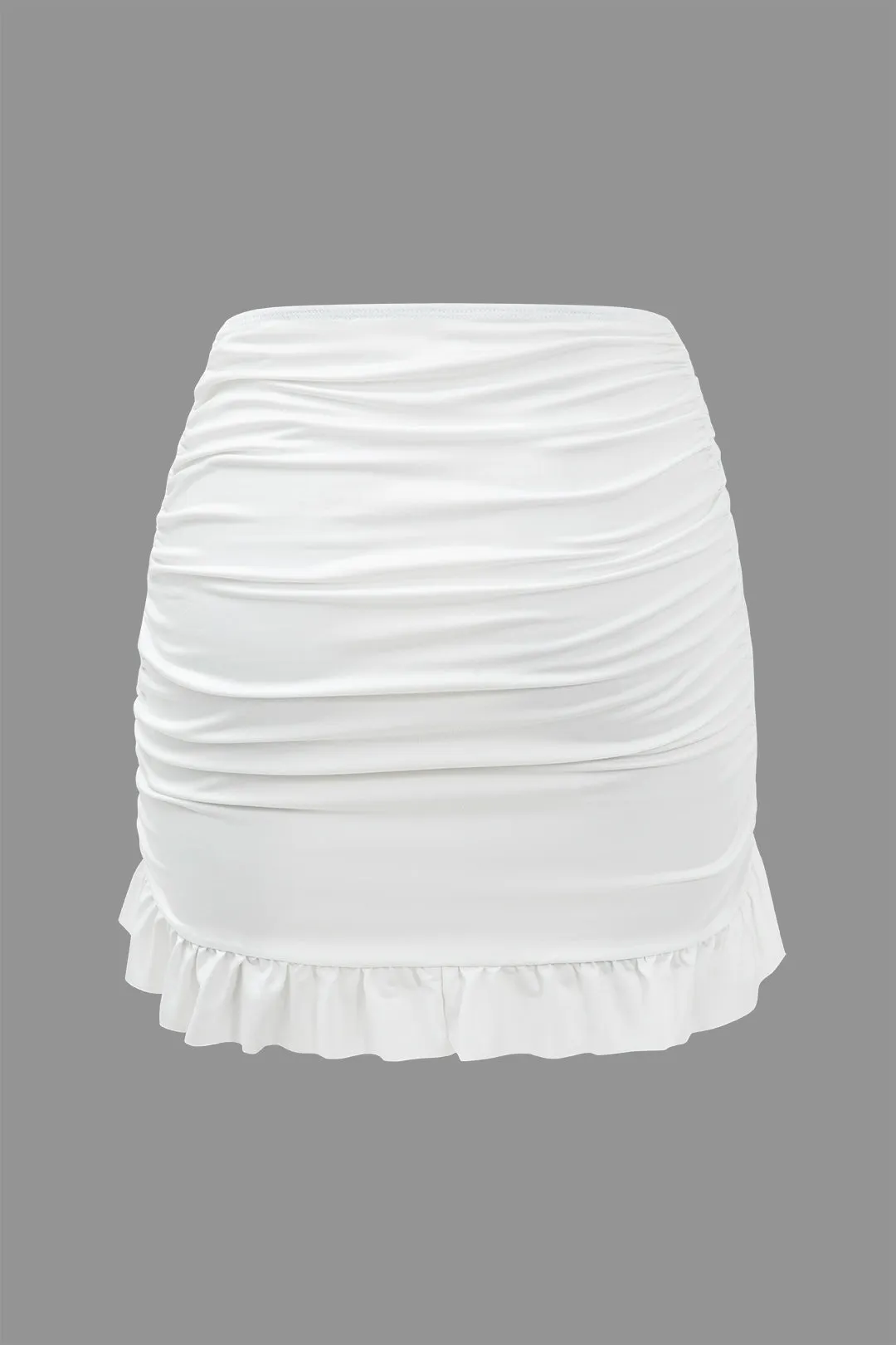 Knot Long Sleeve Top And Ruffle Ruched Detail Skirt Set sold by Micas product image thumbnail 5