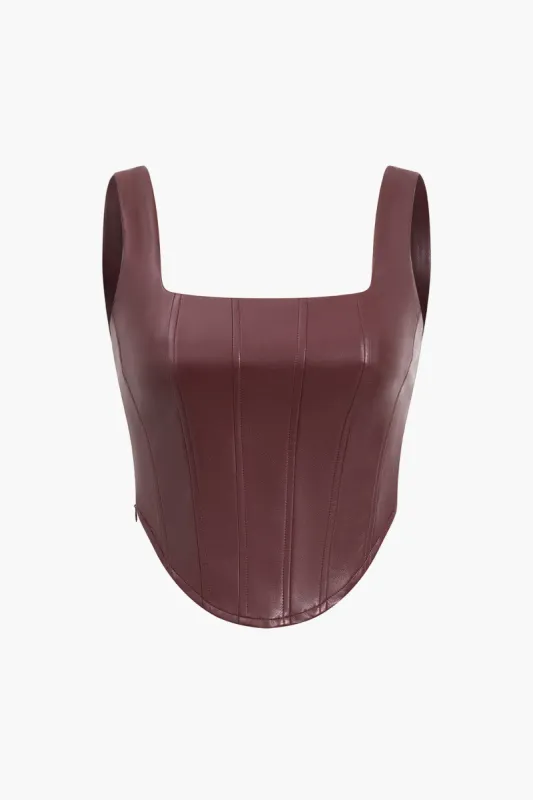 Faux Leather Tank Top sold by Micas