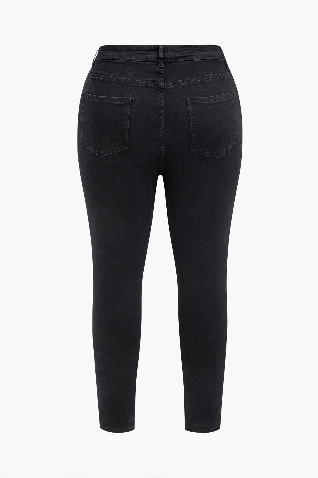 Plus størrelse denim -knap lynlås jeans sold by Micas product image thumbnail 2