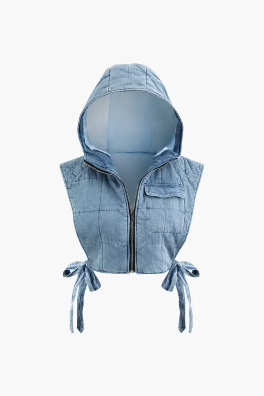 Hooded Tie Vest sold by Micas