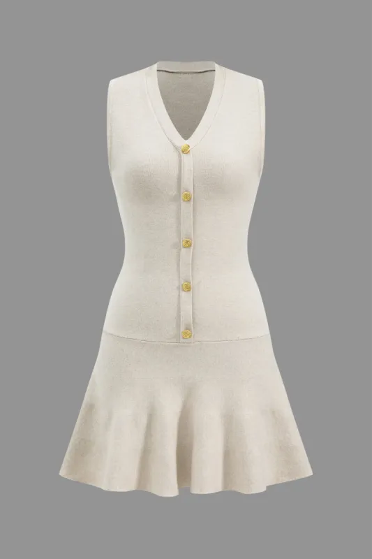 Sweater V-Neck Sleeveless Dress sold by Micas