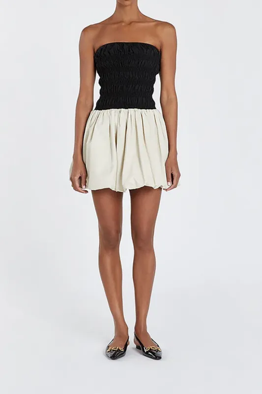 Patchwork Strapless Sleeveless Mini Dress sold by Micas