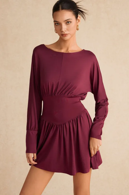 Ruched langærmet retro mini kjole sold by Micas