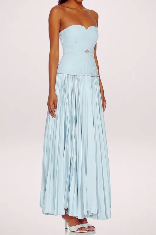 Patchwork Strapless Maxi Dress sold by Micas