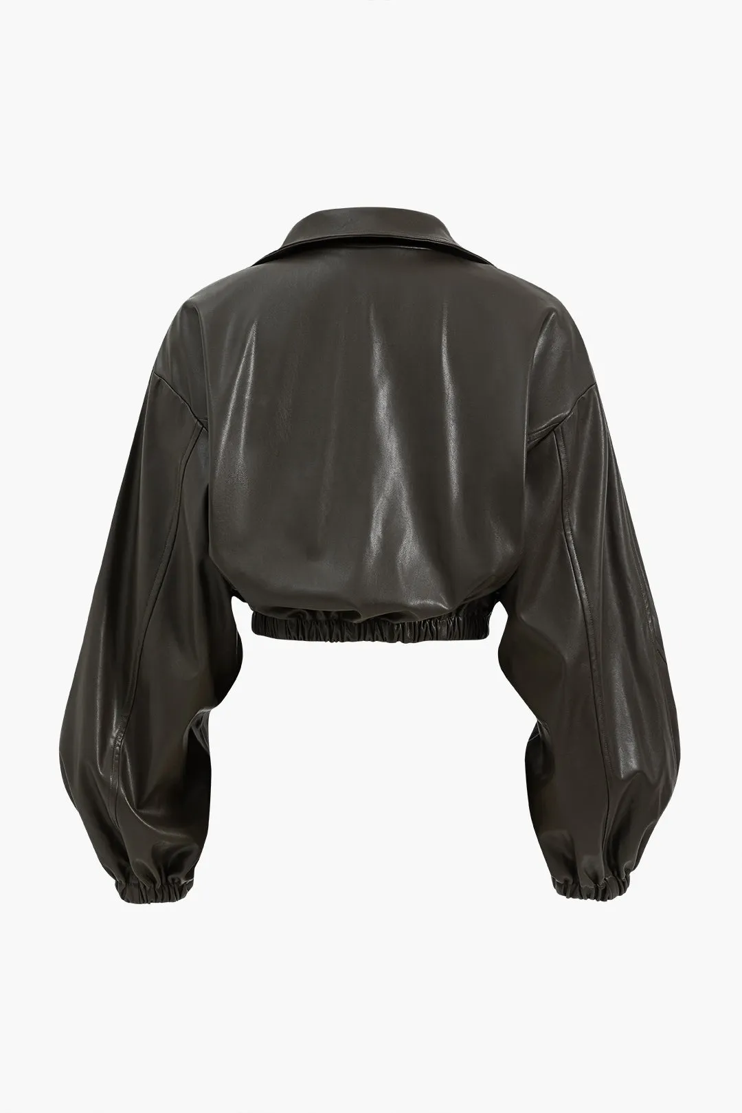 Faux Leather Zipper Pocket Cropped Jacket sold by Micas product image thumbnail 2