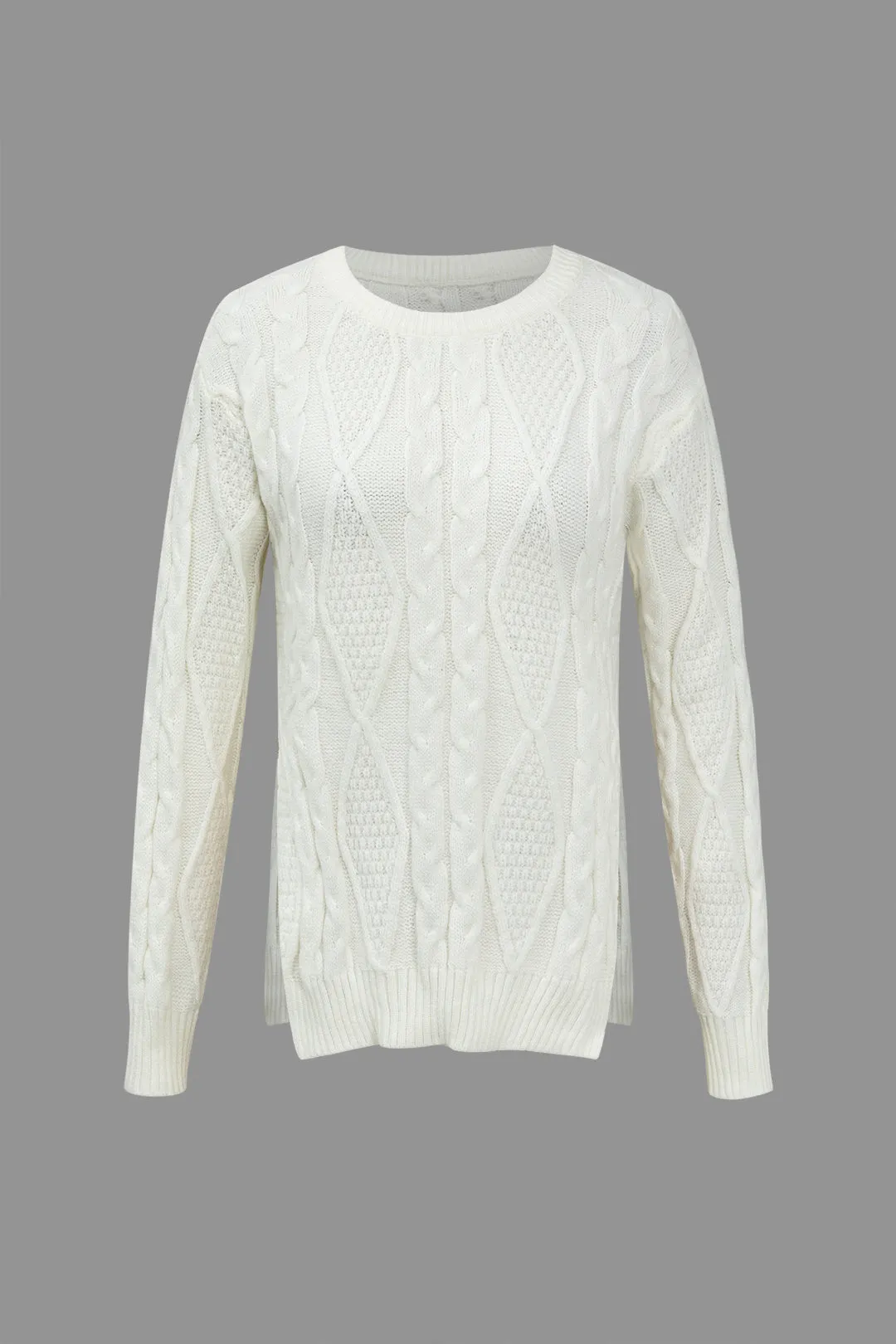 Knit Slit Long-Sleeve Top sold by Micas