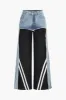 Denim patchwork brede ben jeans sold by Micas