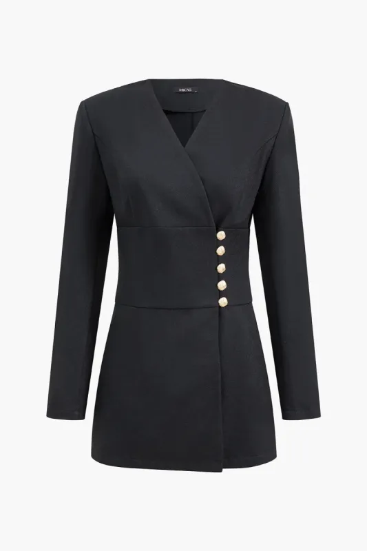 V-neck Button Blazer sold by Micas