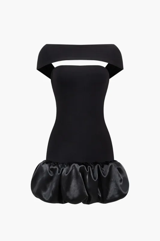 Solid Ruffle Hem Mini Dress sold by Micas