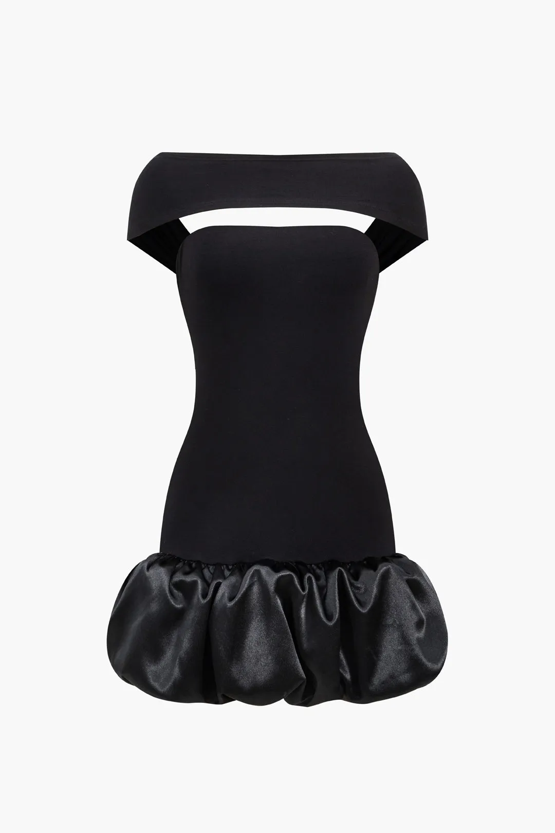 Solid Ruffle Hem Mini Dress sold by Micas