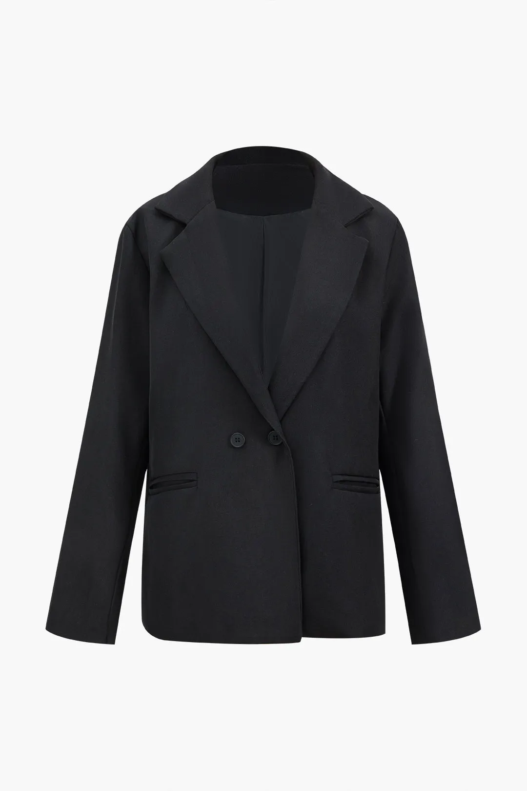 Solid hakket lapel blazer sold by Micas