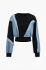 Denim patchwork langærmet top og brede benbukser sæt sold by Micas