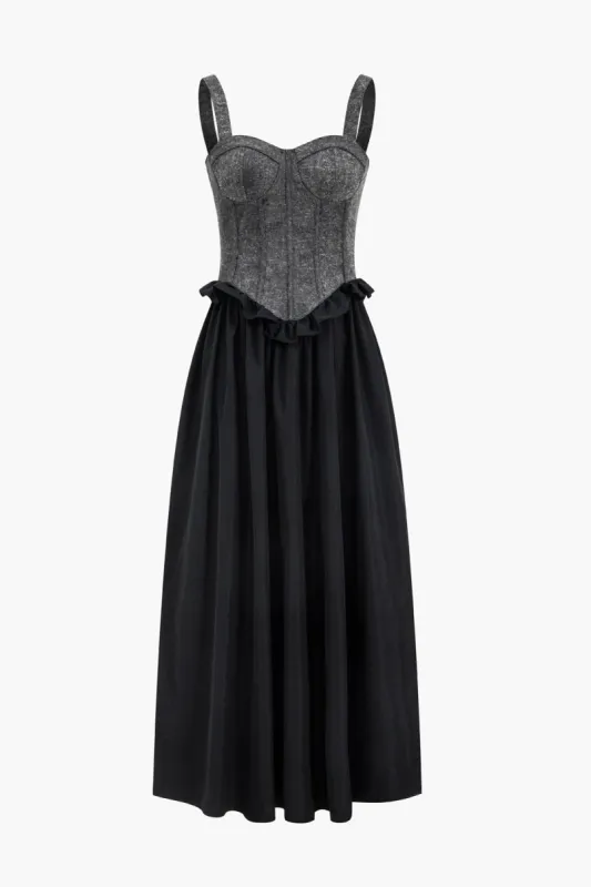 Corset Sleeveless Zipper Denim Dress sold by Micas