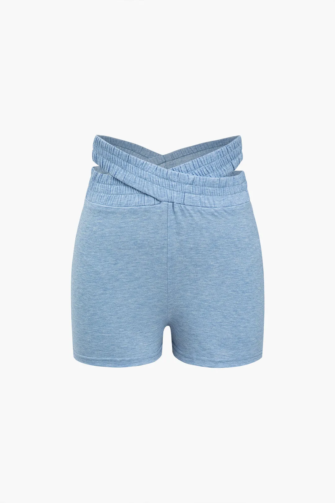 V-hals beskåret top og dobbelt linning shorts sæt sold by Micas product image thumbnail 4