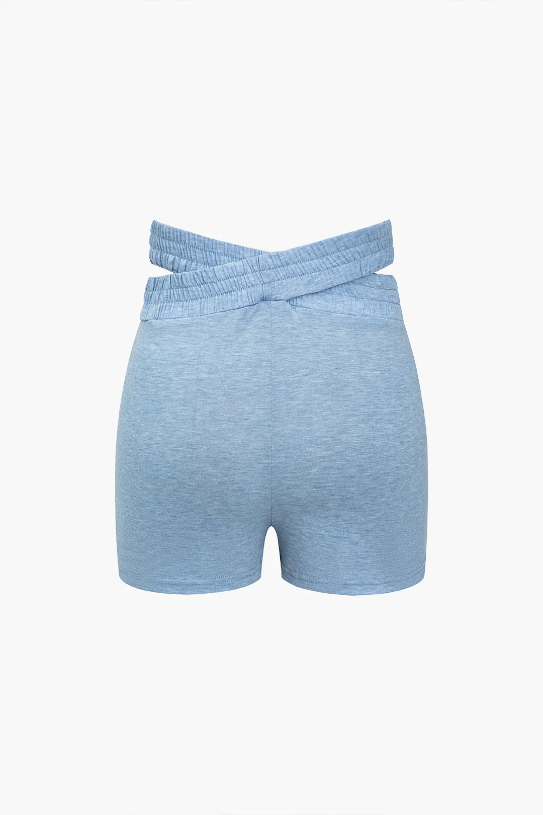 V-hals beskåret top og dobbelt linning shorts sæt sold by Micas product image thumbnail 5