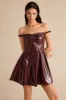 Faux Leather Off Shoulder Mini Dress sold by Micas
