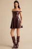 Faux Leather Off Shoulder Mini Dress sold by Micas