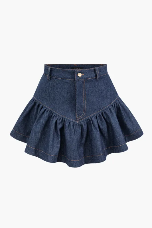 Ruffle Ruched Detail Skirt sold by Micas