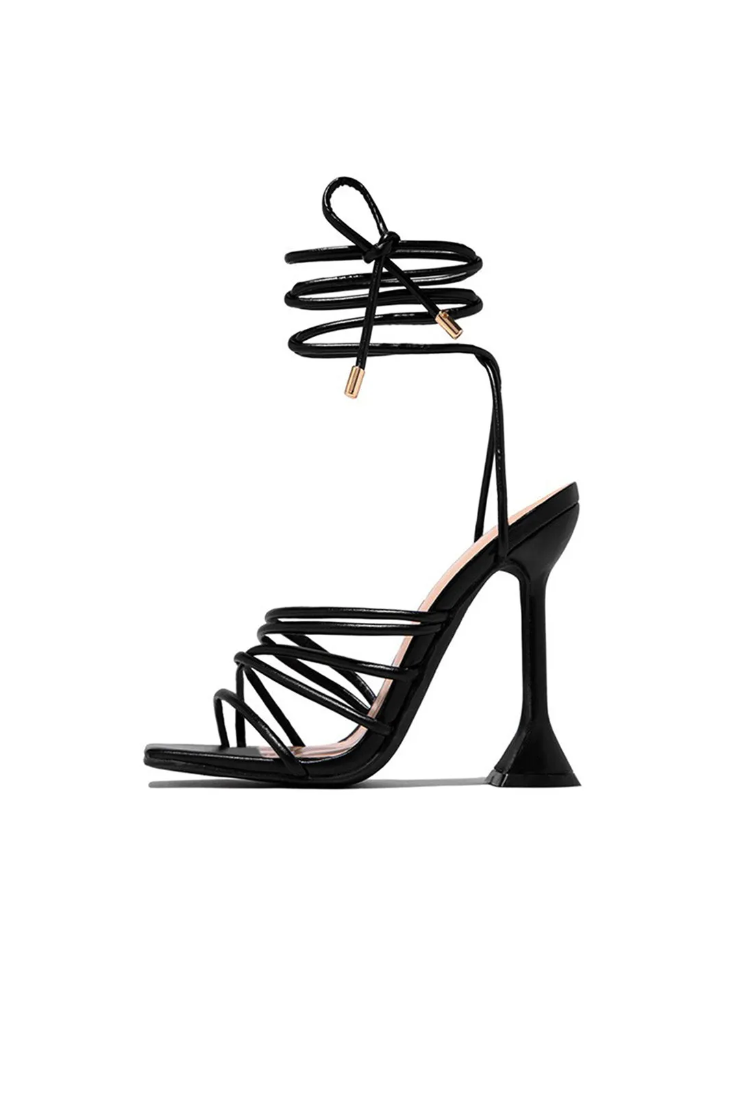 Faux læder spænde firkantet høje hæle sold by Micas