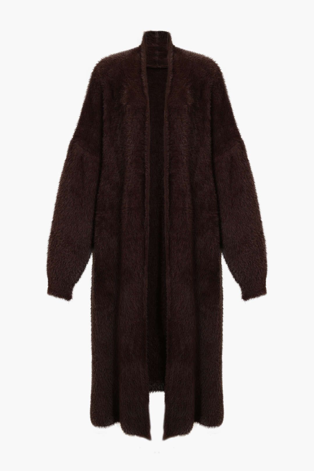 Faux Fur Open Front Long Coat sold by Micas