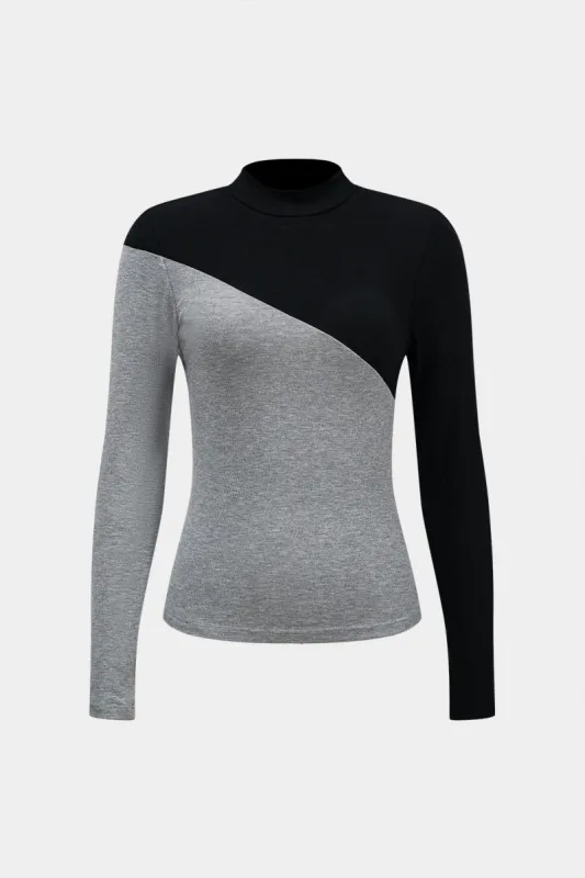 Basic Contrast Long-Sleeve Top sold by Micas