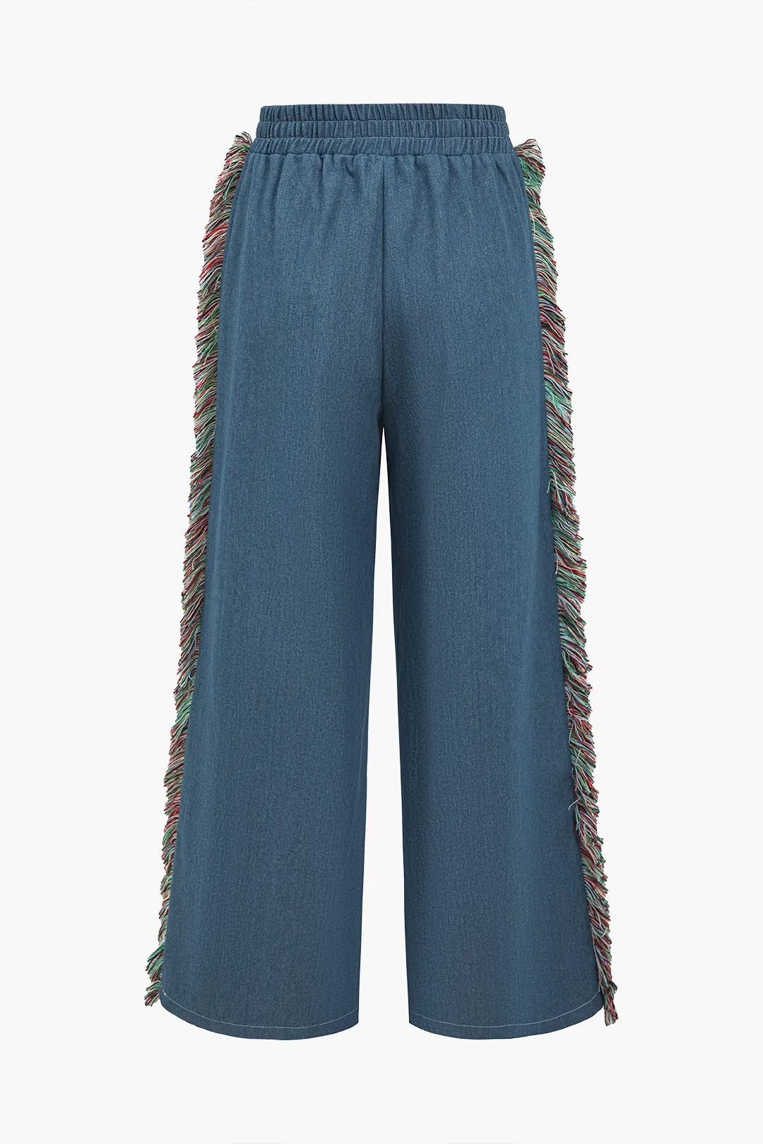 Denim Shirred Waistband Fringe Pocket Jeans sold by Micas product image thumbnail 2