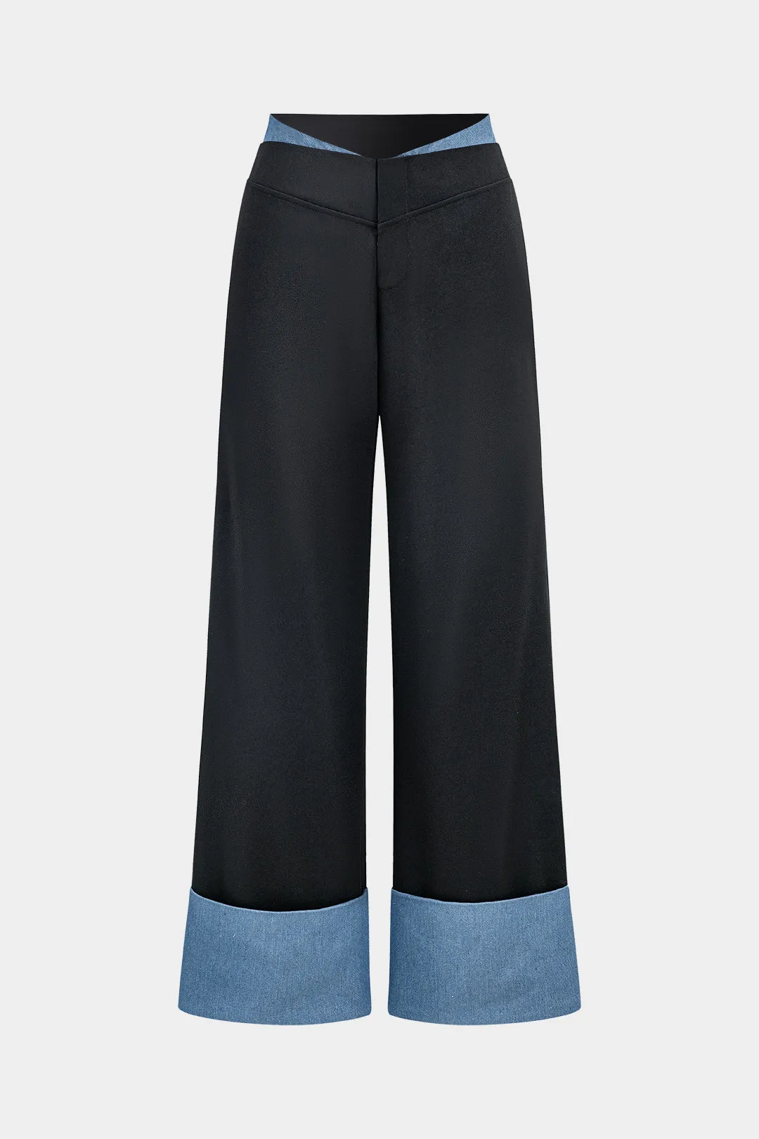 Patchwork Denim High Waist Trousers sold by Micas