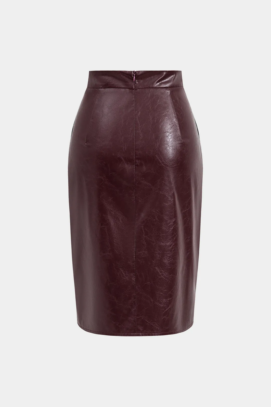 Faux læder høj talje split nederdel sold by Micas product image thumbnail 2