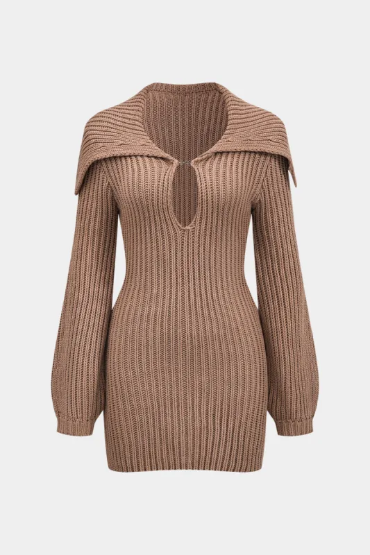 Hollow Out Sweater Long Sleeve Dress sold by Micas