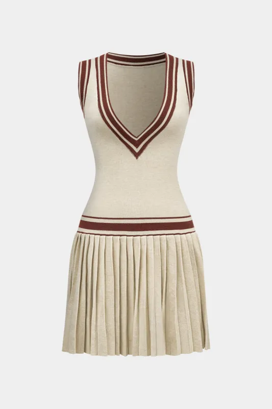 V-hals sweater ærmeløs kjole sold by Micas