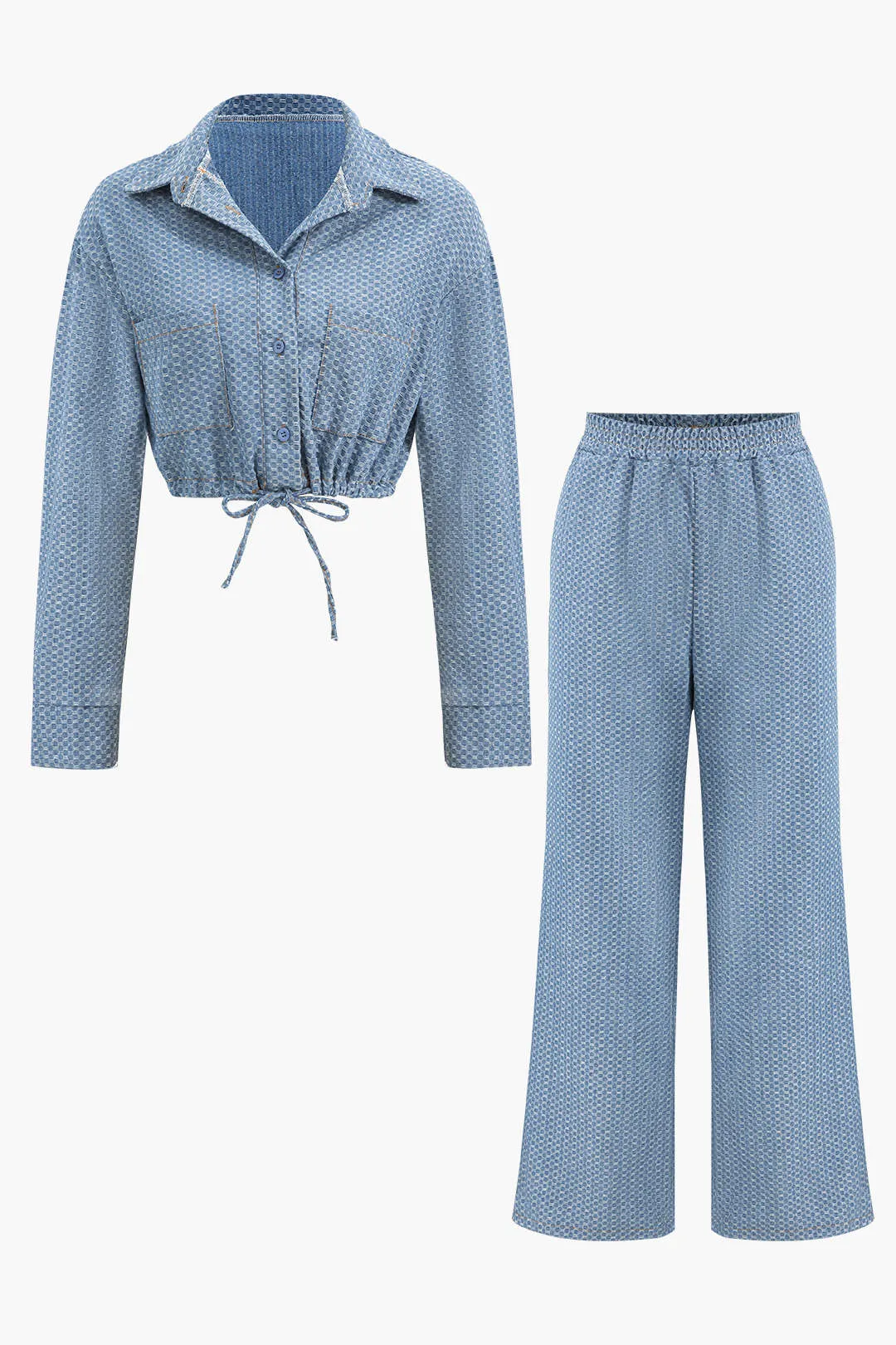 Denim langærmets trækknap og jeans sæt sold by Micas product image thumbnail 2