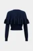 Knit Metallic Beaded Draped Long-Sleeve Top sold by Micas