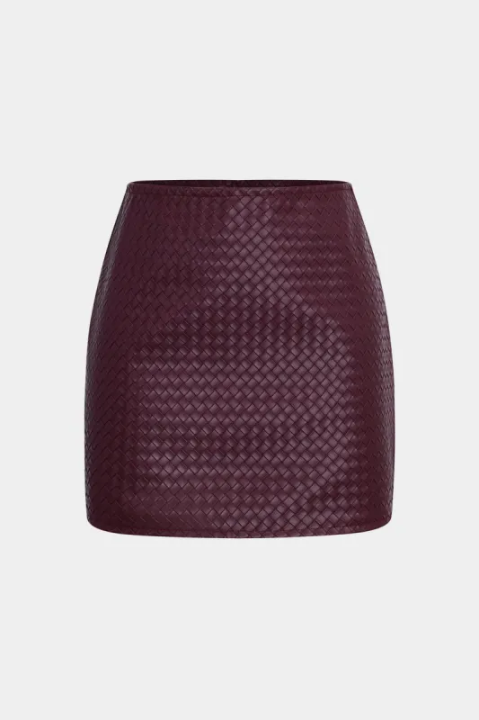 Grundlæggende faux læder mini nederdel sold by Micas