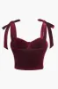 Plus størrelse fløjl bow bind cami top sold by Micas