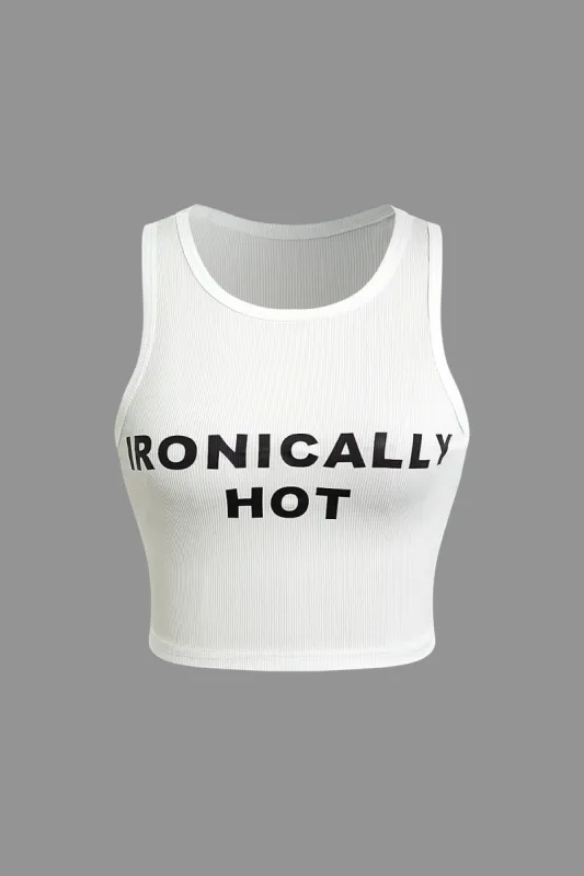 Letter Print Tank Top sold by Micas