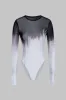 Mesh langærmet kontrastprint bodysuit sold by Micas