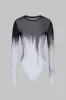 Mesh langærmet kontrastprint bodysuit sold by Micas