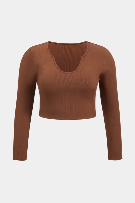 Plus Size Cropped Long Sleeve Top sold by Micas