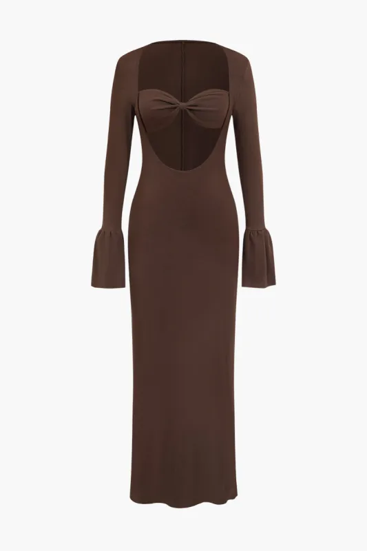 Cut Out Bell Sleeve Long Sleeve Maxi Dress sold by Micas
