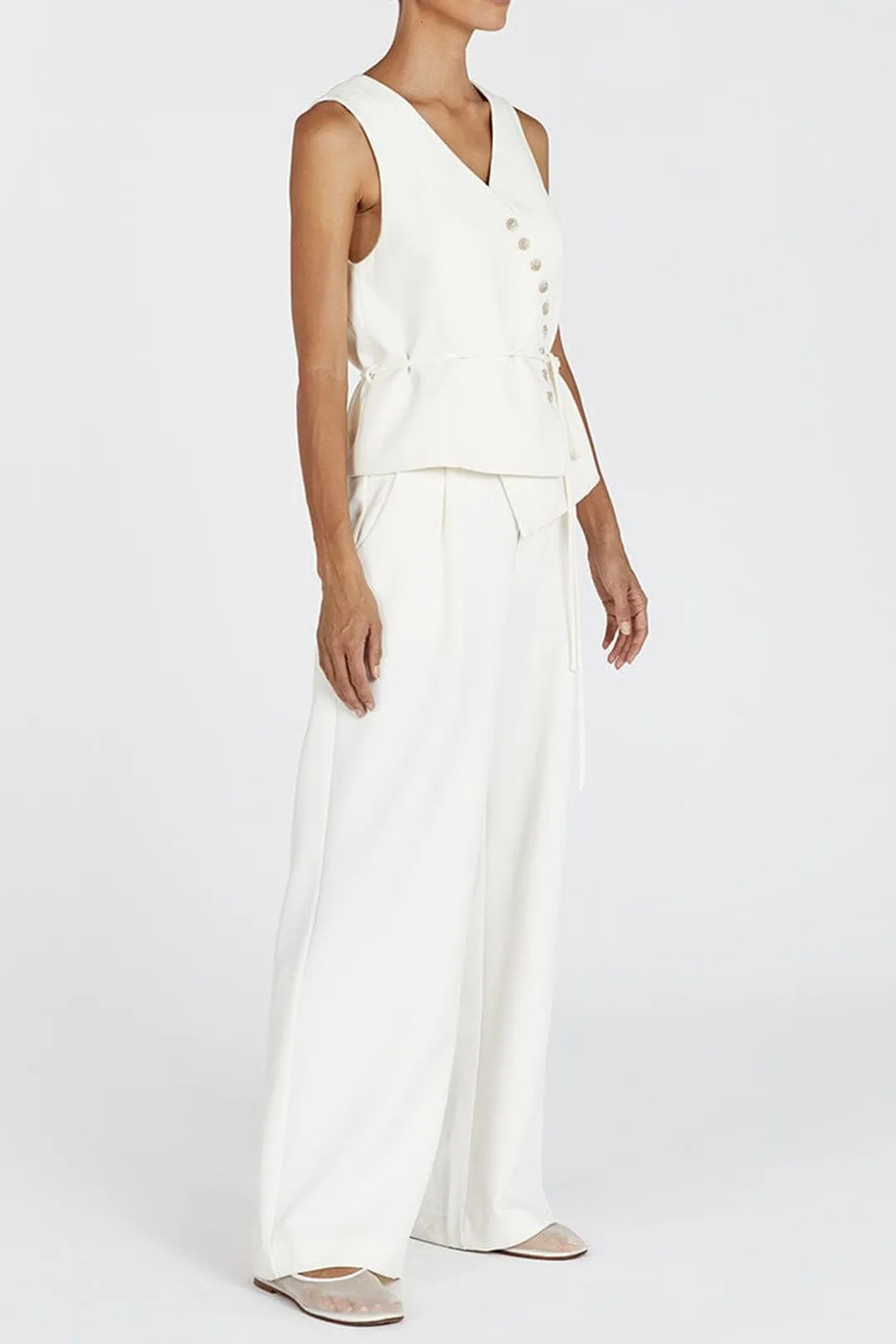 Solid Tie-Up Vest And Trousers Set sold by Micas product image thumbnail 2