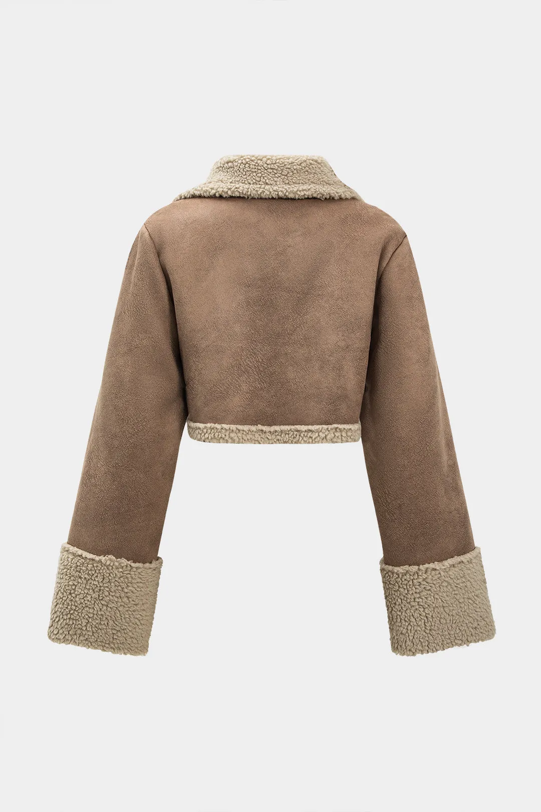 Faux Fur Cropped Zipper Jacket sold by Micas product image thumbnail 2