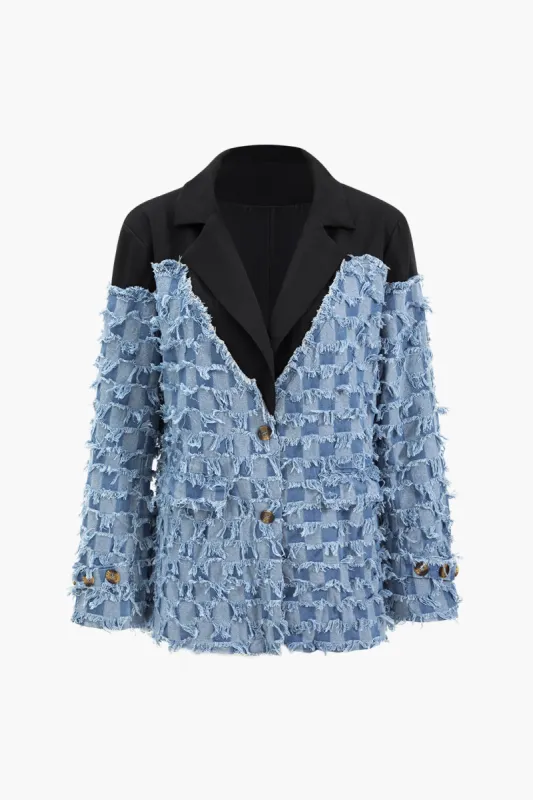 Denim Patchwork Blazer sold by Micas