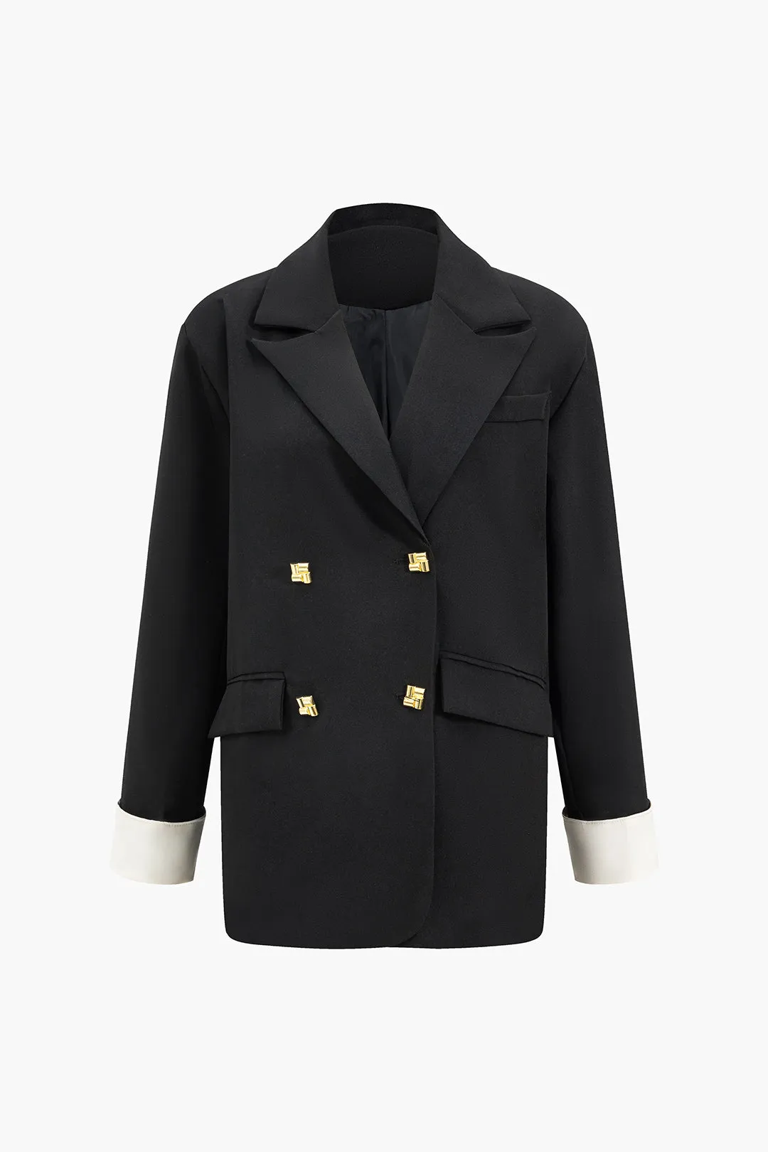 Contrast Button Pocket Blazer sold by Micas