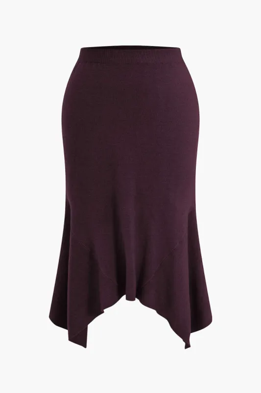 Plus Size Knit High Waist Skirt made by Micas