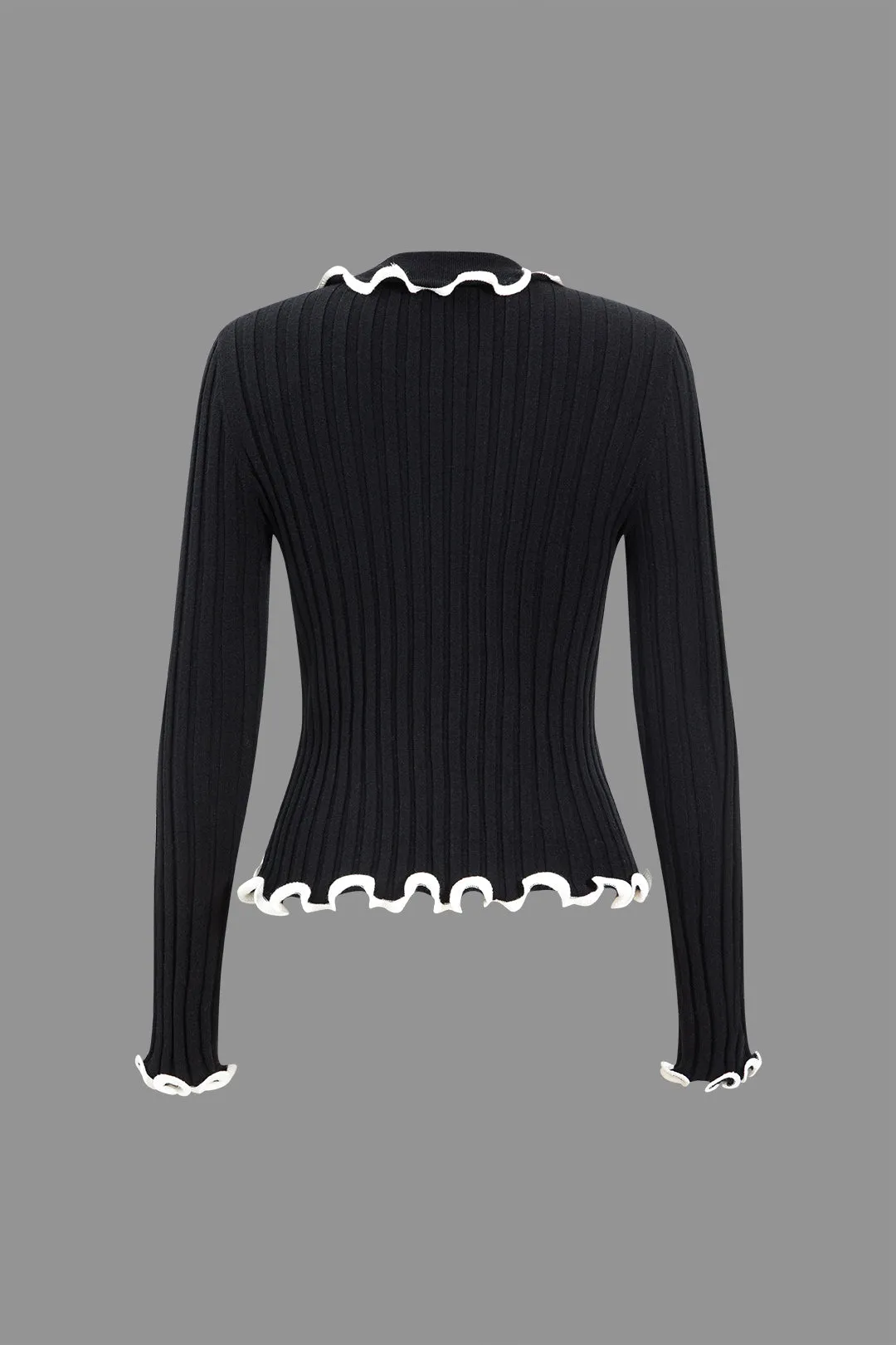 Scallop Edge Long-Sleeve Sweater Top sold by Micas product image thumbnail 2