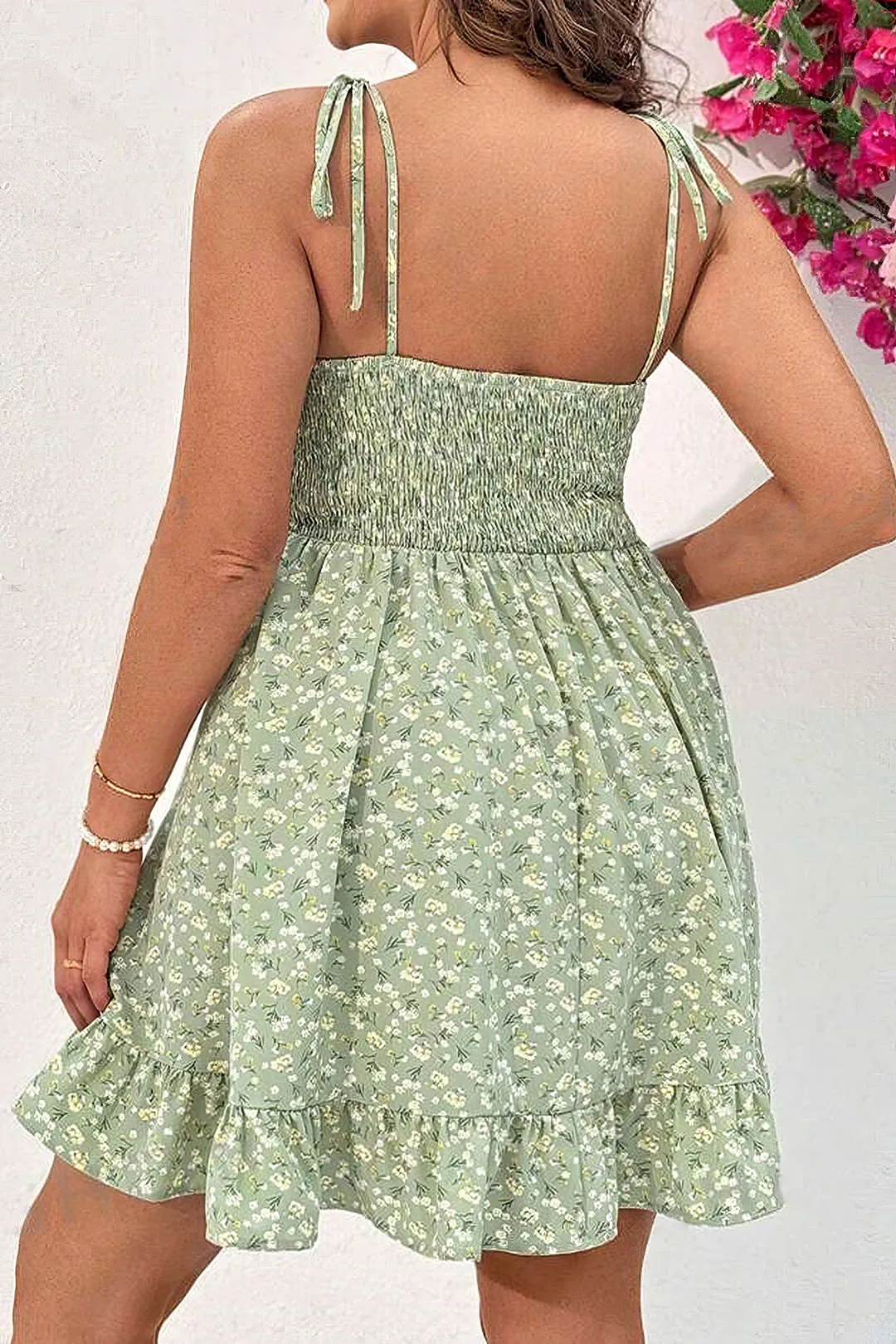 Floral Print Sleeveless Tie-Up Mini Dress sold by Micas product image thumbnail 2