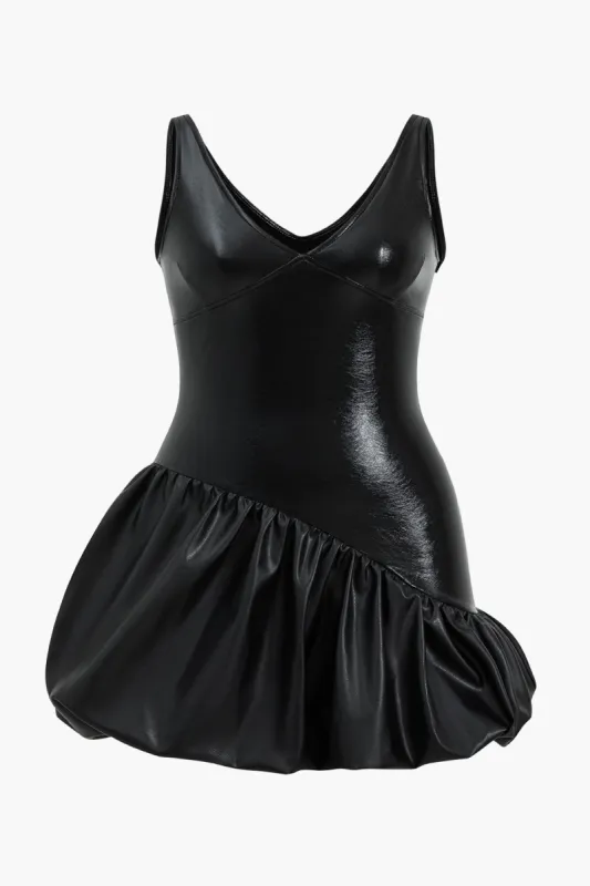 Plus størrelse ærmeløs patchwork mini kjole made by Micas